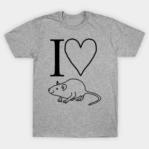 I Love My Rat T-Shirt by ellenhenryart